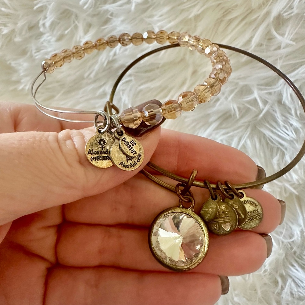 Alex and Ani Gold and Silver Charm Bracelets Set of Two